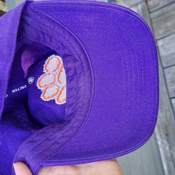 Deep purple Clemson baseball cap w embroidered orange paw - Picture 13 of 14